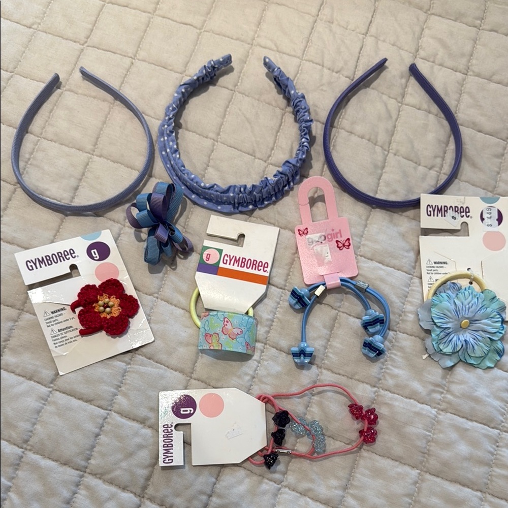 NWT Rare Vintage Gymboree Gap Hair Clips Bows Bands Ponies.